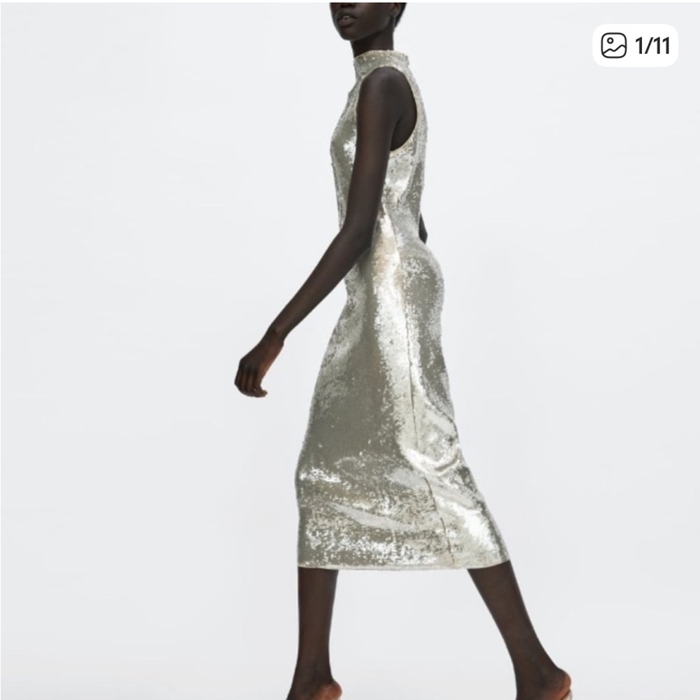 ZARA knitwear sequin dress